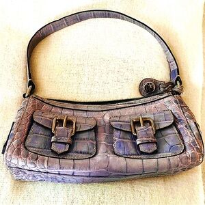 Elegant Purple Crocodile-Embossed Women's Bag